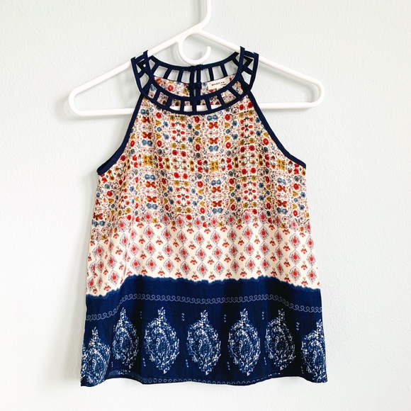 Monteau Tops - Manteu Sleeveless Top Blue Summer Tunic XS